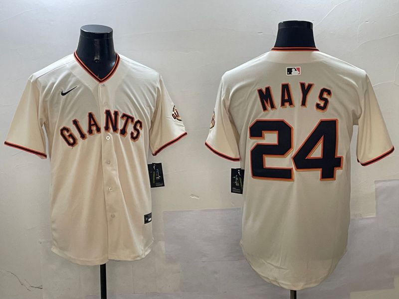 Men San Francisco Giants #24 Mays Cream Game 2025 Nike MLB Jersey style 2->los angeles rams->NFL Jersey